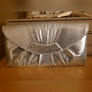Silver Satin Evening bag